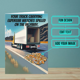 Spill Truck Fahrer Funny Birthday Karte