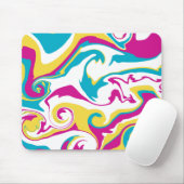 Spill - Türkis, Gelb, Rosa und Weiß Mousepad (Mit Mouse)