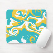 Spill - Türkis und Gelb Mousepad (Mit Mouse)