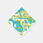 Spill - Türkis und Gelb Serviette (Ecke)