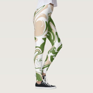 Spill - Weiß, Sand und Palmen grün Leggings