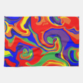 Spill - wirbelnder flüssiger Regenbogen Geschirrtuch (Horizontal)