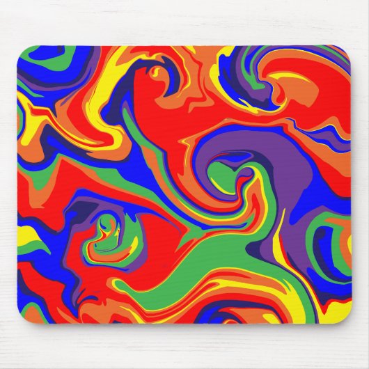 Spill - wirbelnder flüssiger Regenbogen Mousepad (Vorne)