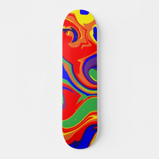 Spill - wirbelnder flüssiger Regenbogen Skateboard (Vorne)