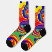 Spill - wirbelnder flüssiger Regenbogen Socken (Linkes Detail)