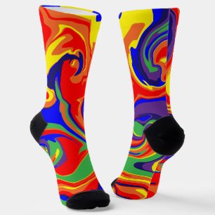 Spill - wirbelnder flüssiger Regenbogen Socken