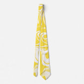 Spill - Zitronengelb und Weiß Krawatte (Rückseite)
