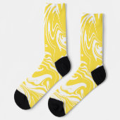 Spill - Zitronengelb und Weiß Socken (Linkes Detail)
