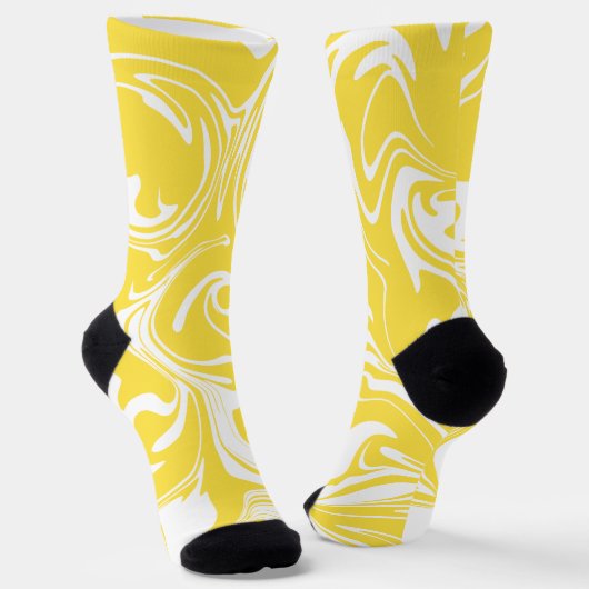 Spill - Zitronengelb und Weiß Socken (Gewinkelt)