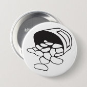Spilled Beans Black and White Outline Button (Vorne & Hinten)