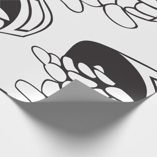 Spilled Beans Black and White Outline Geschenkpapier (Ecke)