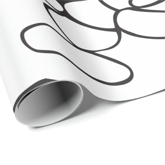 Spilled Beans Black and White Outline Geschenkpapier (Rolleneckpunkt)