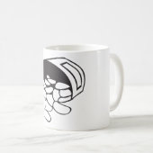 Spilled Beans Black and White Outline Kaffeetasse (VorderseiteRechts)