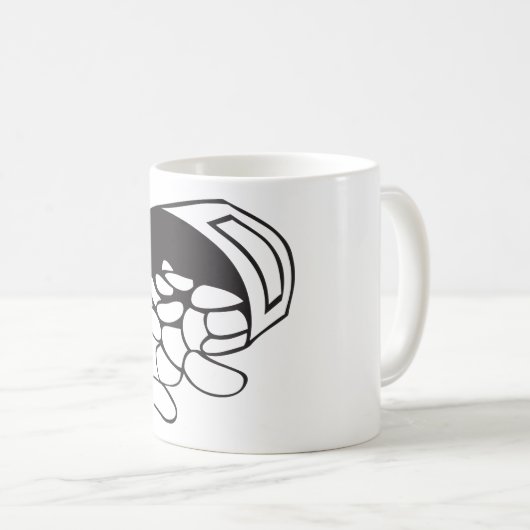 Spilled Beans Black and White Outline Kaffeetasse (VorderseiteRechts)