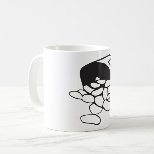 Spilled Beans Black and White Outline Kaffeetasse (Vorderseite Links)