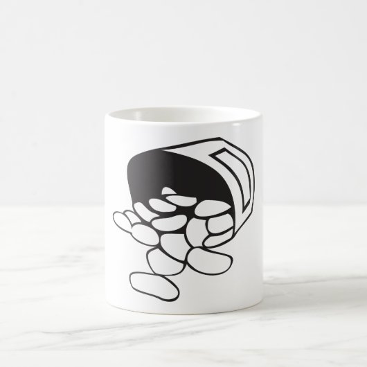Spilled Beans Black and White Outline Kaffeetasse (Mittel)