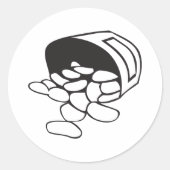 Spilled Beans Black and White Outline Runder Aufkleber (Vorderseite)