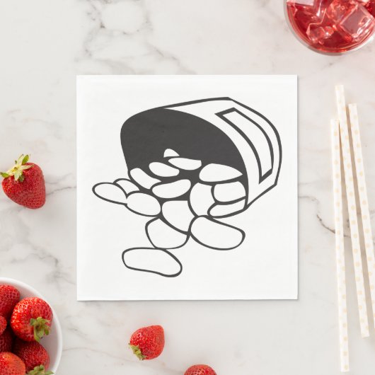 Spilled Beans Black and White Outline Serviette (Beispiel)