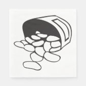 Spilled Beans Black and White Outline Serviette (Vorderseite)