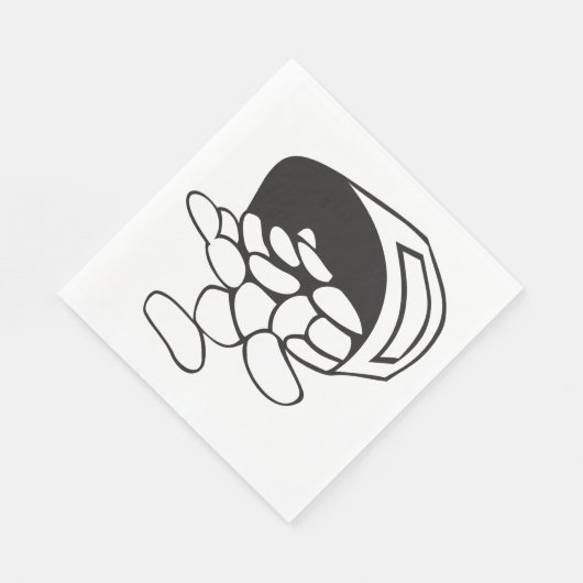 Spilled Beans Black and White Outline Serviette (Ecke)