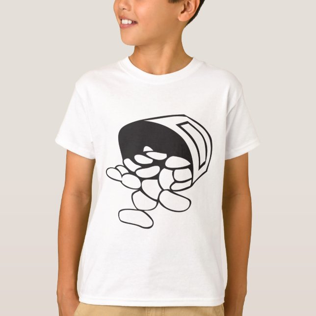 Spilled Beans Black and White Outline T-Shirt (Vorderseite)