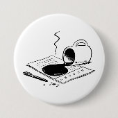 Spilled Coffee on Report Funny Office Mishap Button (Vorderseite)