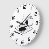 Spilled Coffee on Report Funny Office Mishap Große Wanduhr (Winkel)