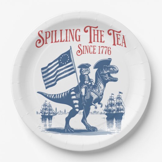 Spilling The Tea Since 1773 Cute Quote Pappteller (Vorderseite)