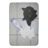 Spilt Milk und Black Kitty Badematte (Vorderseite Vertikal)