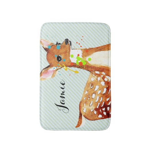 Spilt Paint Fawn Deer Childrens Badematte (Vorderseite Vertikal)