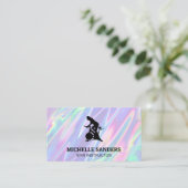 Spin Bike | Rainbow Metallic Liquid Background Visitenkarte (Stehend Vorderseite)