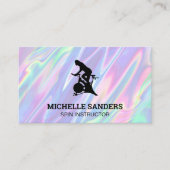 Spin Bike | Rainbow Metallic Liquid Background Visitenkarte (Vorderseite)