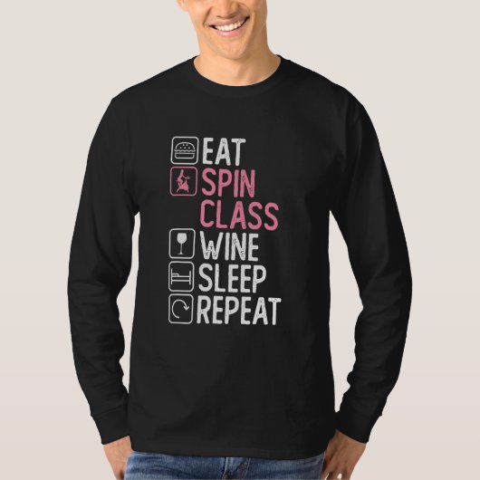 Spin Class Workout Wine  Indoor Cycling Gym Spin C T-Shirt (Vorderseite)