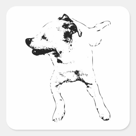 Spin Move Pup Quadratischer Aufkleber (Vorderseite)