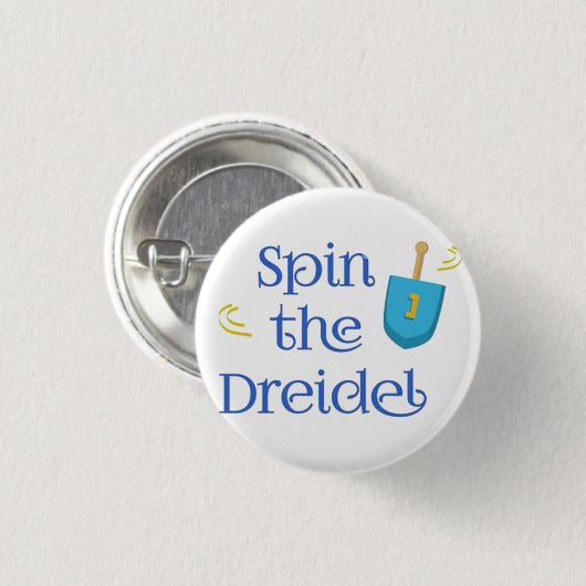 Spin the Dreidel Button (Vorne & Hinten)
