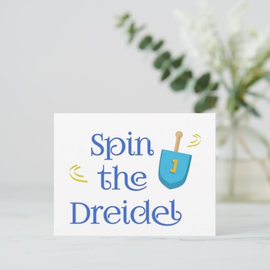 Spin The Dreidel Feiertagspostkarte (Stehend Vorderseite)