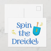 Spin The Dreidel Feiertagspostkarte (Vorne/Hinten)