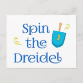 Spin The Dreidel Feiertagspostkarte (Vorderseite)