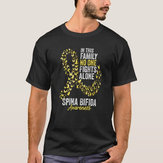 Spina Bifida Awareness Month Butterflies Yellow Ri T-Shirt (Vorderseite)