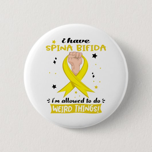 Spina Bifida Awareness Month Ribbon Ohrts Button (Vorderseite)