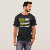 Spina Bifida Awareness USA Flag American Yellow Su T-Shirt (Vorne ganz)