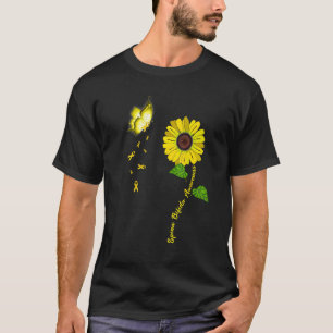 Spina Bifida Bewusstsein Gelbe Schmetterling Sonne T-Shirt