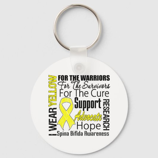 Spina Bifida I Wear Yellow Ribbon Tribute Schlüsselanhänger (Vorderseite)