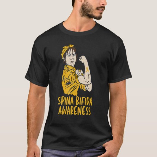 Spina Bifida Split Spine Awarness with Yellow Ribb T-Shirt (Vorderseite)