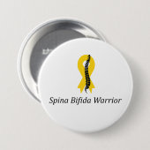 Spina Bifida Warrida Button Button mit gelber Ribb (Vorne & Hinten)