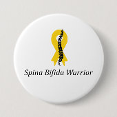 Spina Bifida Warrida Button Button mit gelber Ribb (Vorderseite)