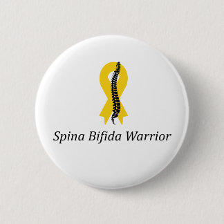 Spina Bifida Warrida Button Button mit gelber Ribb