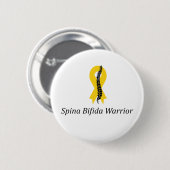 Spina Bifida Warrida Button Button mit gelber Ribb (Vorne & Hinten)