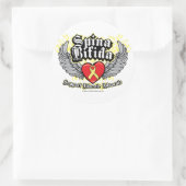 Spina Bifida Wings Runder Aufkleber (Tasche)