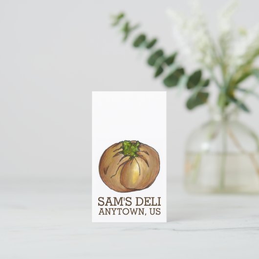 Spinach Knish Juwish Deli Food Cooking Restaurant Visitenkarte (Stehend Vorderseite)